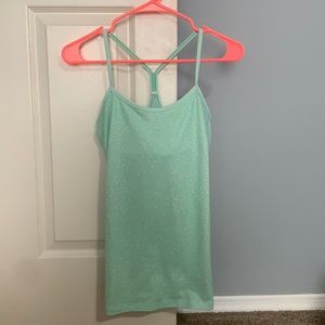 Lululemon mint green polka dot Razorback tank top